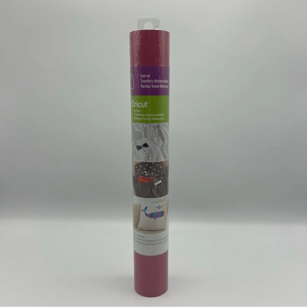 NWT Cricut Iron On Vinyl 12x19 Heat Transfer Roll Pink Rose 2014 Craft‎ DIY